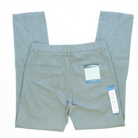 Haggar Mens Pants Luxury Comfort Premium Stretch Slim Fit Dress Pants - Picture 3 of 7